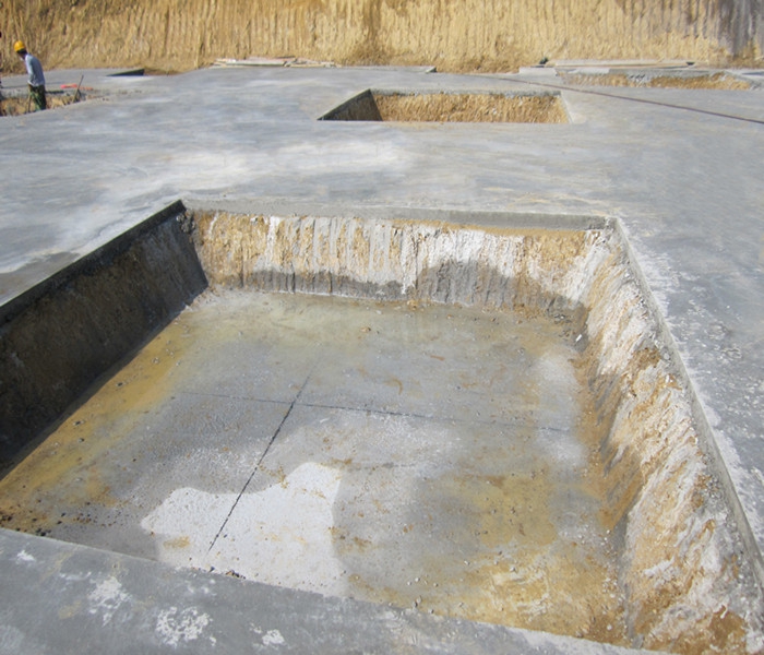 南昌市建筑設(shè)計(jì)研究院總部辦公大樓工程筏板基礎(chǔ)下柱墩找平、彈線